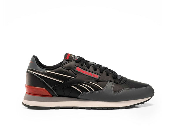 Zapatilla Reebok Classic Leather Negro - Rojo -Gris