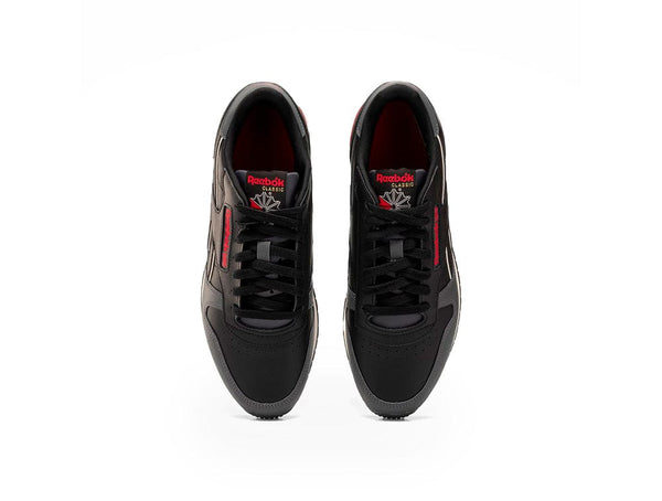 Zapatilla Reebok Classic Leather Negro - Rojo -Gris