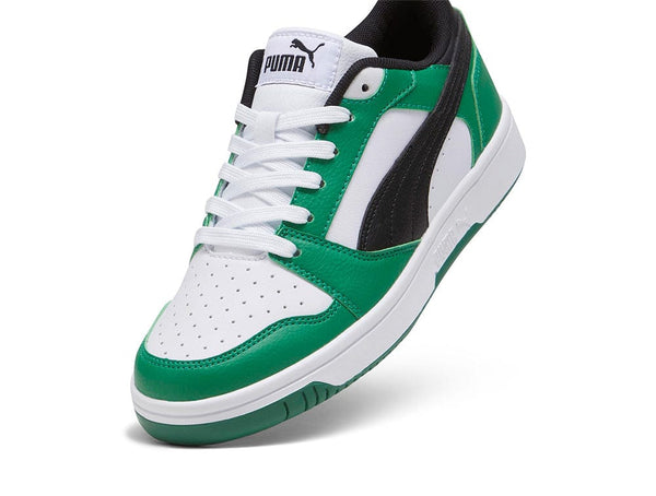 Zapatilla Puma Rebound V6 Cadete Blanco - Negro - Verde