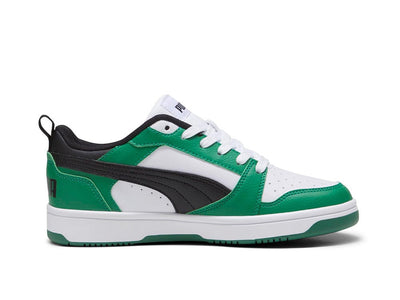 Zapatilla Puma Rebound V6 Cadete Blanco - Negro - Verde