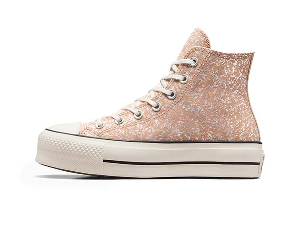 Zapatilla Converse Chuck Taylor All Star Lift Hi Glitter Shinefetti Mujer Rosado