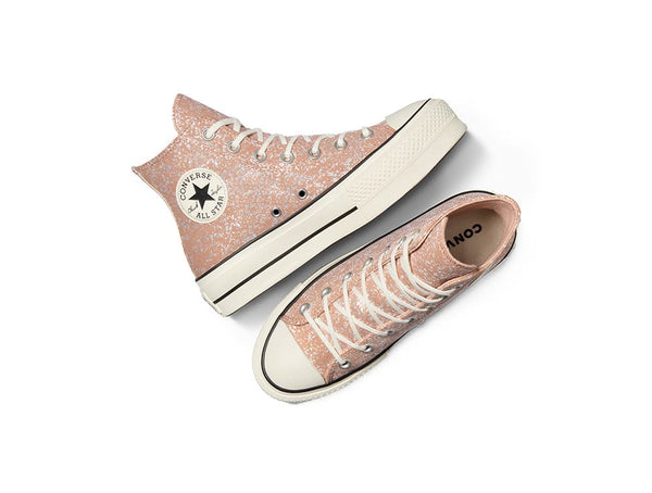 Zapatilla Converse Chuck Taylor All Star Lift Hi Glitter Shinefetti Mujer Rosado