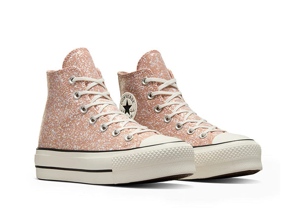 Zapatilla Converse Chuck Taylor All Star Lift Hi Glitter Shinefetti Mujer Rosado