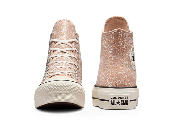 Zapatilla Converse Chuck Taylor All Star Lift Hi Glitter Shinefetti Mujer Rosado