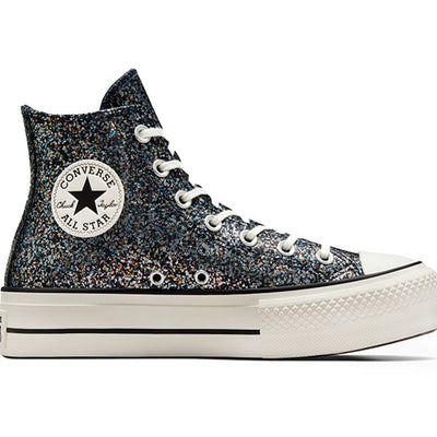 Zapatilla Converse Chuck Taylor All Star Lift Hi Glitter Shinefetti Mujer Negro