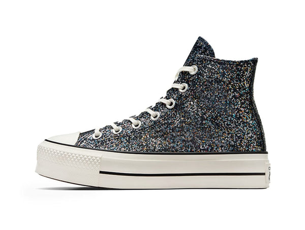 Zapatilla Converse Chuck Taylor All Star Lift Hi Glitter Shinefetti Mujer Negro