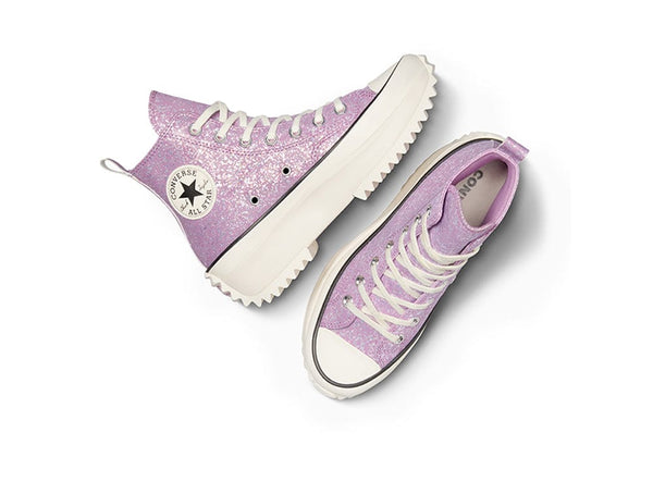 Zapatilla Converse Run Star Hike Hi Glitter Shinefetti Mujer Morado