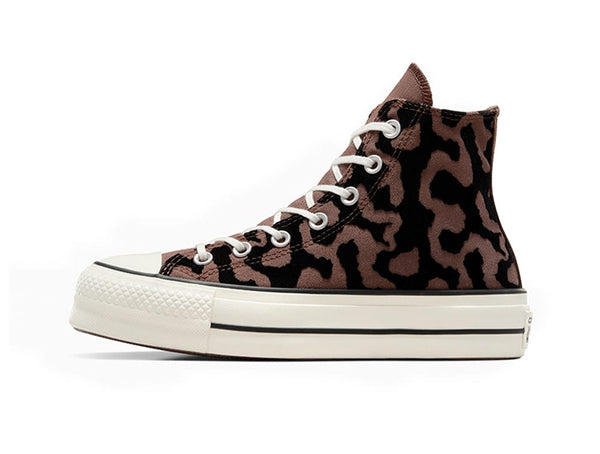 Zapatilla Converse Chuck Taylor All Star Lift Lavish Leopard Mujer Negro - Cafe