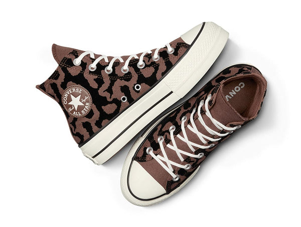 Zapatilla Converse Chuck Taylor All Star Lift Lavish Leopard Mujer Negro - Cafe