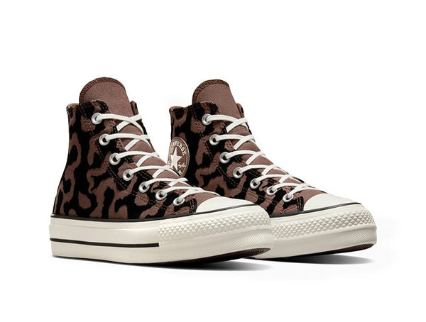 Zapatilla Converse Chuck Taylor All Star Lift Lavish Leopard Mujer Negro - Cafe