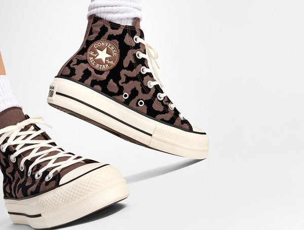 Zapatilla Converse Chuck Taylor All Star Lift Lavish Leopard Mujer Negro - Cafe