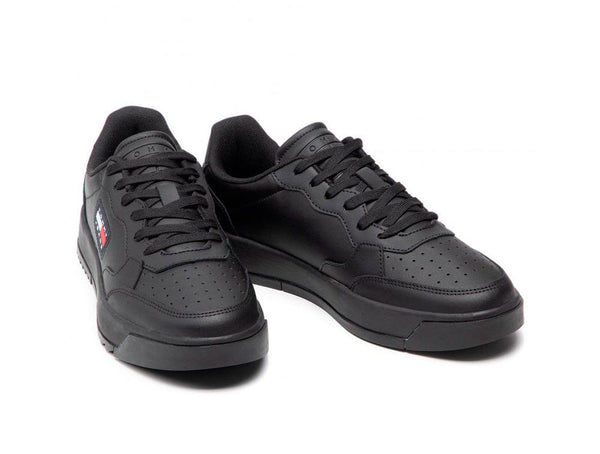 Zapatilla Tommy Basket Leather Hombre Negro