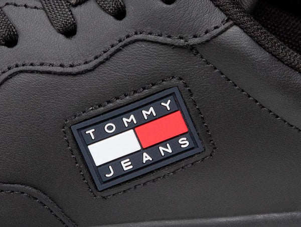 Zapatilla Tommy Basket Leather Hombre Negro