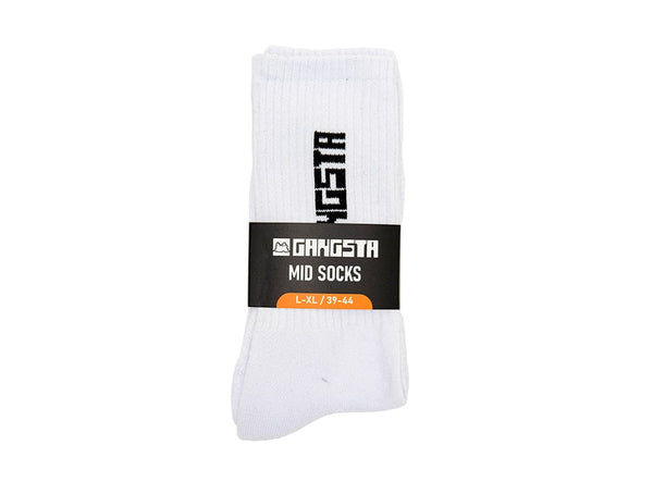 Calcetin Largo Gangsta Mid Brand 2 pack Unisex Blanco