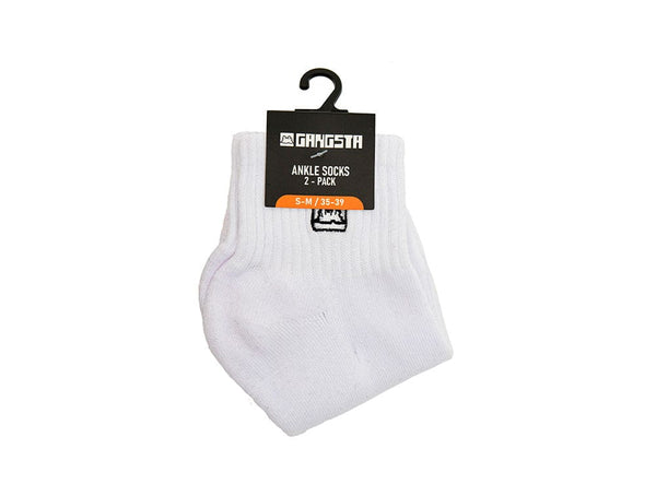 Calcetin Corto Gangsta Ankle Corto 2 pack Unisex Blanco