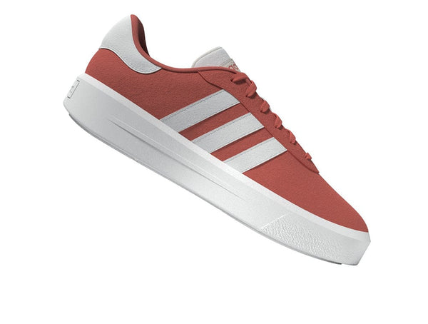 Zapatilla Adidas Court Plataforma Suede Mujer Rojo - Blanco