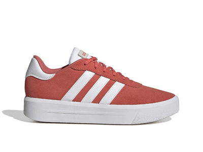 Zapatilla Adidas Court Plataforma Suede Mujer Rojo - Blanco