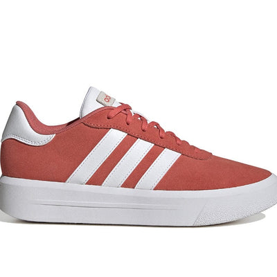 Zapatilla Adidas Court Plataforma Suede Mujer Rojo - Blanco