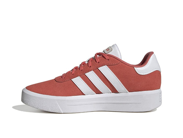 Zapatilla Adidas Court Plataforma Suede Mujer Rojo - Blanco