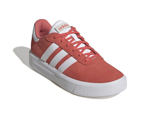 Zapatilla Adidas Court Plataforma Suede Mujer Rojo - Blanco