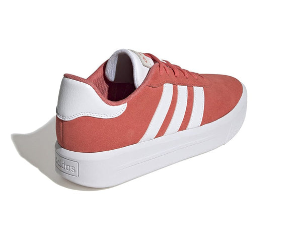 Zapatilla Adidas Court Plataforma Suede Mujer Rojo - Blanco