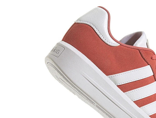 Zapatilla Adidas Court Plataforma Suede Mujer Rojo - Blanco