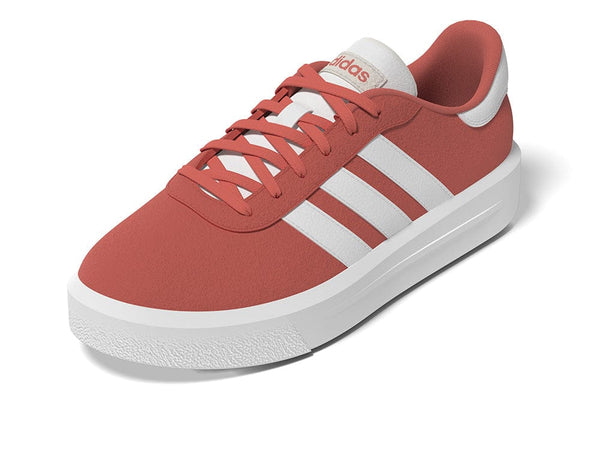 Zapatilla Adidas Court Plataforma Suede Mujer Rojo - Blanco