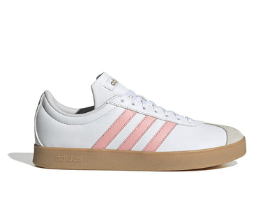 Zapatilla Adidas Vl Court Base Mujer Blanco - Rosado - Suela Gum