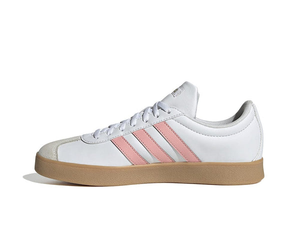 Zapatilla Adidas Vl Court Base Mujer Blanco - Rosado - Suela Gum