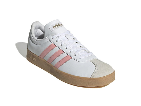 Zapatilla Adidas Vl Court Base Mujer Blanco - Rosado - Suela Gum