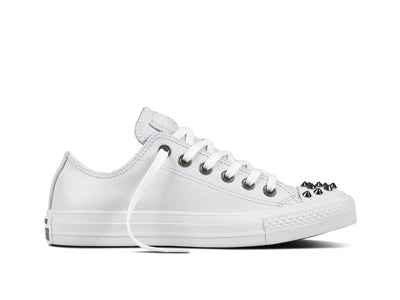 Zapatilla Converse Chuck Taylor Tachas Cuero Mujer Blanco