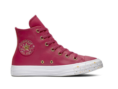 Zapatilla Converse Chuck Taylor Hi Print Cuero Mujer Fucsia