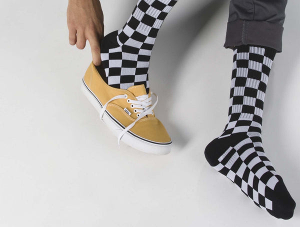 Calcetines Vans Checkerboard Crew Hombre Negro