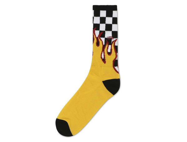 Calcetines Vans Flame Check Crew Hombre Amarillo